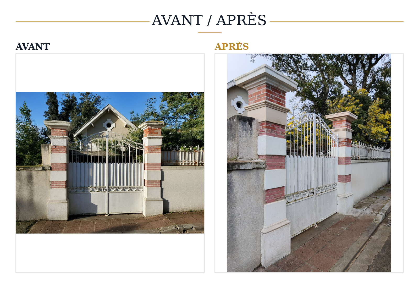 Journal de chantier piliers de portail