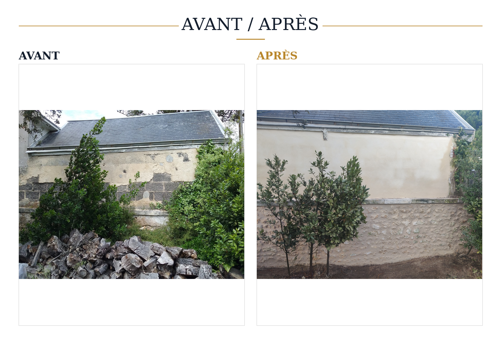Enduit et pierre vue